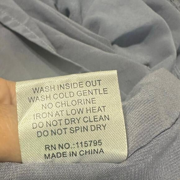 Mikarose Dusty Blue Tiered Ruffle Dress – Feminine & Flowy Perfection - Picture 12 of 12